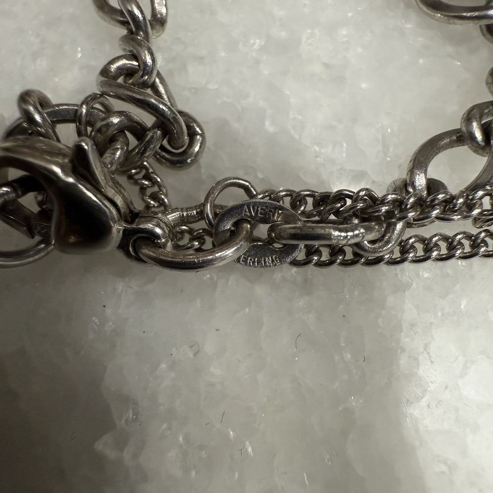 James Avery 925 Sterling Silver Charm Bracelet 2 Charms Adorned Angel And "A" - Picture 7 of 7